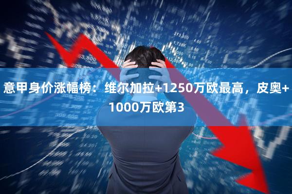 意甲身价涨幅榜：维尔加拉+1250万欧最高，皮奥+1000万欧第3
